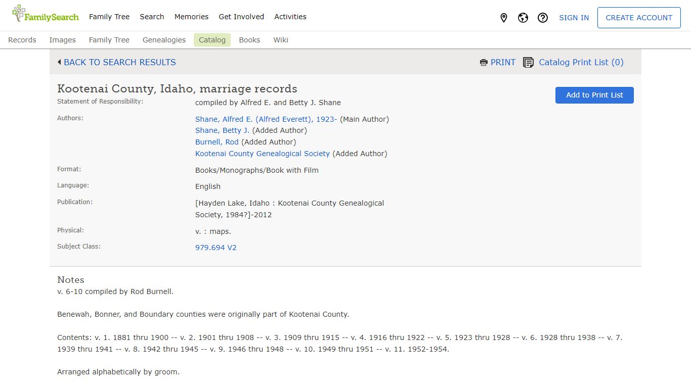 Kootenai County, Idaho, marriage records - FamilySearch